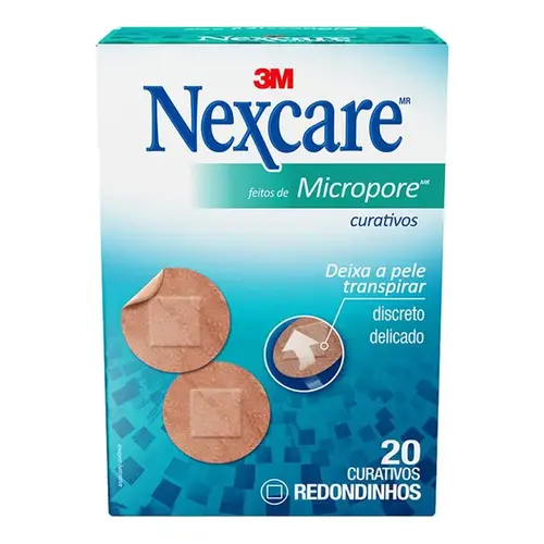 Curativo 3M Nexcare Micropore Redondo 20 Unidades