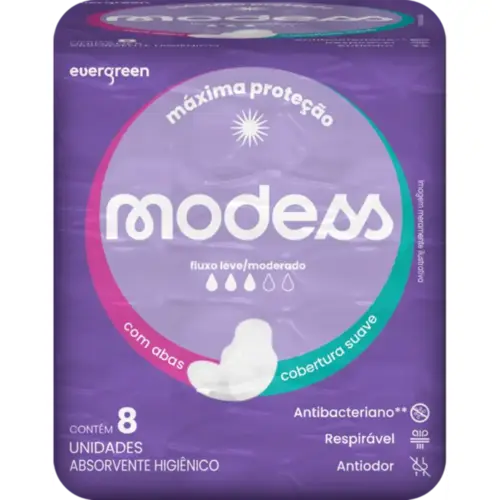Absorvente Modess Malha Suave com Abas 8 Unidades