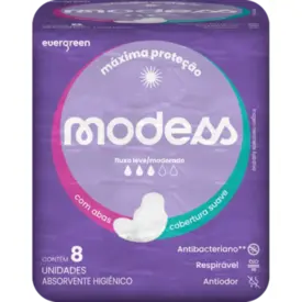 Absorvente Modess Malha Suave com Abas 8 Unidades