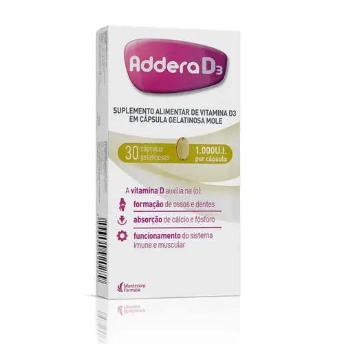 Vitamina D - Addera D3 1.000UI - 30 Cápsulas Moles