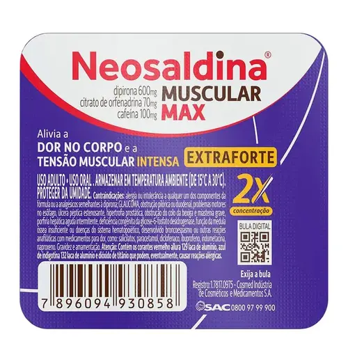 Neosaldina Muscular Max 4 Comprimidos