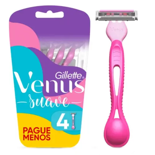 Aparelho de Depilação Gillette Venus Suave 4 Unidades