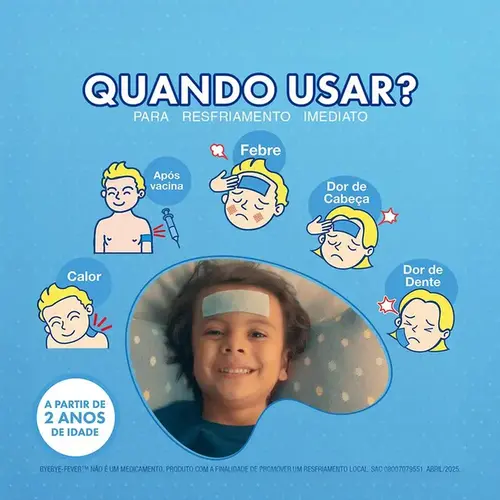 Adesivo para Alívio Da Febre Bye Bye Fever Crianças - 2 Unidades
