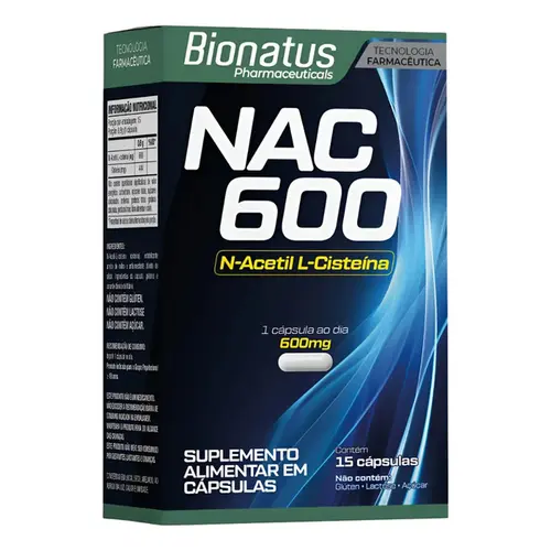 Nac - N-Acetil-L-Cisteína 600mg 15 Cápsulas - Bionatus