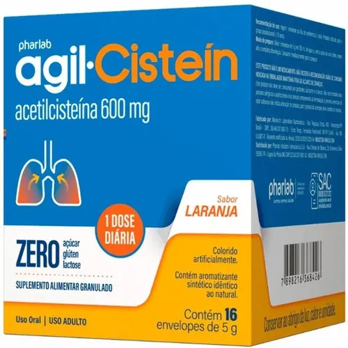 Agil-Cistein - Acetilcisteína 600Mg 16 Envelopes