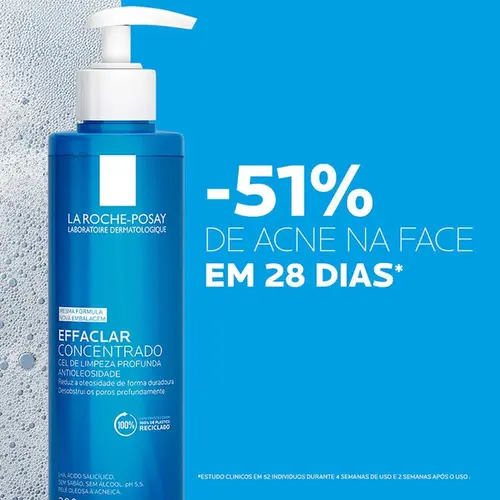 Gel de Limpeza Facial La Roche-Posay Effaclar Concentrado Pele Oleosa a Acneica 300g