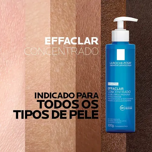 Gel de Limpeza Facial La Roche-Posay Effaclar Concentrado Pele Oleosa a Acneica 300g