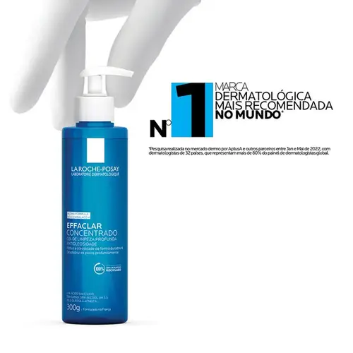 Gel de Limpeza Facial La Roche-Posay Effaclar Concentrado Pele Oleosa a Acneica 300g