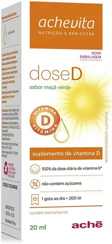Vitamina D - Dose D 200UI Sabor Maçã Verde 20ml