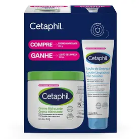 Kit Cetaphil Creme Hidratante 453g + Loção de Limpeza 100ml