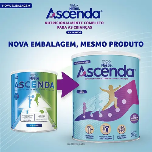 Suplemento Alimentar Ascenda Sem Sabor 800g