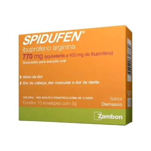Spidufen 770mg/g - Sabor Damasco - 10 Envelopes com 3g