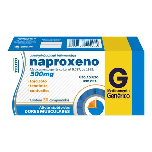 Naproxeno 500mg 20 Comprimidos - Teuto - Genérico