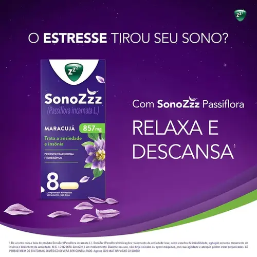 SonoZzz Passiflora 857mg Vick 8 Comprimidos