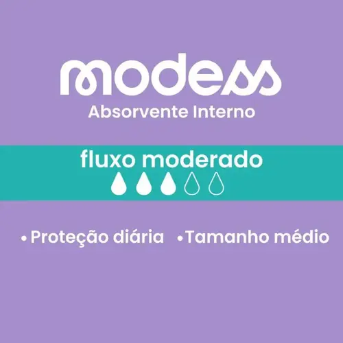 Absorvente Modess Interno Médio Com 16 Unidades