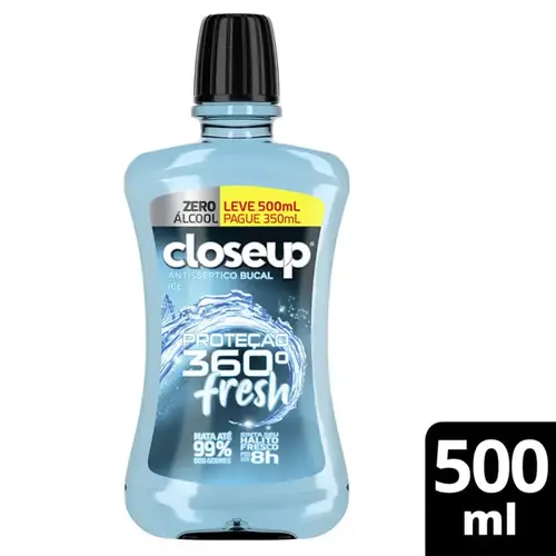 Enxaguante Bucal Close Up Ice Proteção 360° Fresh 500ml