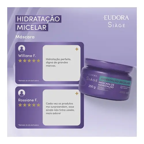 Máscara Capilar Eudora Siàge Hidratação Micelar 250g