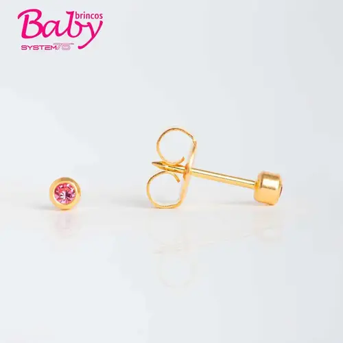 Brinco Infantil Antialérgico Studex Baby - Cristal Rosé - 1 Par