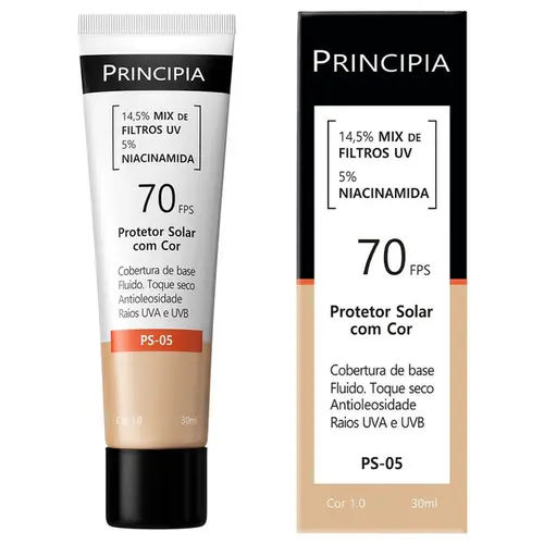 Protetor Solar Facial Principia PS-05 FPS 70 Toque Seco Cor 1.0 30ml