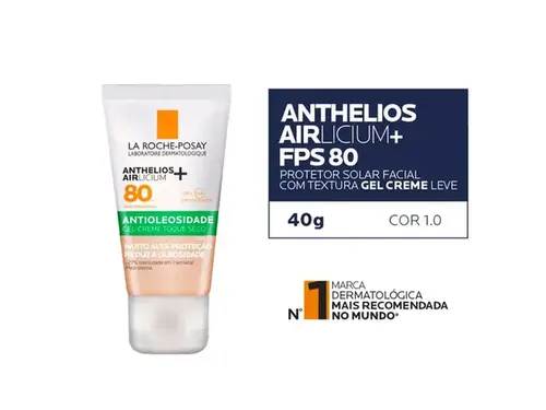 Protetor Solar Facial Anthelios Airlicium+ FPS80 Cor 1.0 40g