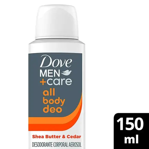 Desodorante Corporal Aerosol Dove Men All Body Deo Shea Butter e Cedar 150ml
