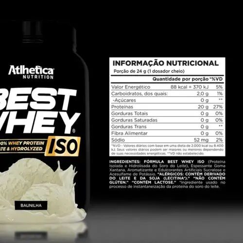 Whey Protein - Best Whey Iso Baunilha 900g - Athletica Nutrition