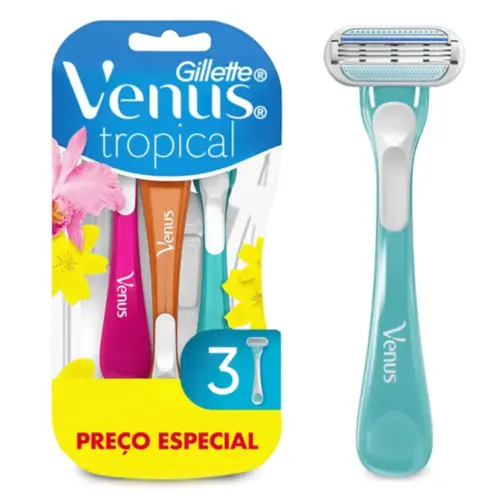 Aparelho de Depilação Gillette Venus Tropical 3 Unidades