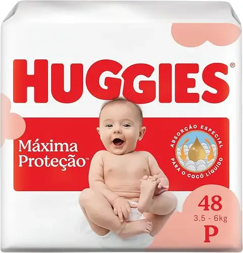 Fralda Huggies Máxima Proteção P 48 Unidades