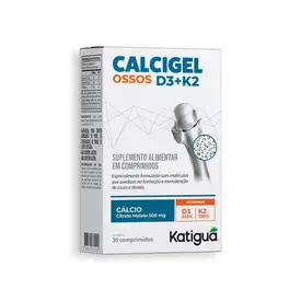 Calcigel Ossos D3 + K2 Katiguá 30 Comprimidos