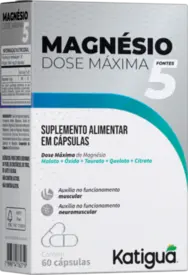 Magnésio Dose Máxima 5 Fontes Katiguá 60 Cápsulas