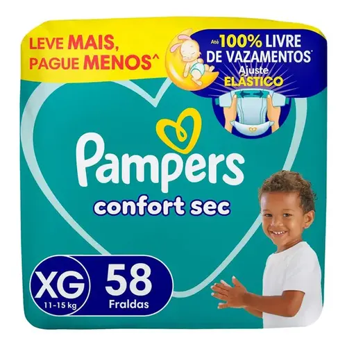 Fralda Pampers Confort Sec XG 58 Unidades