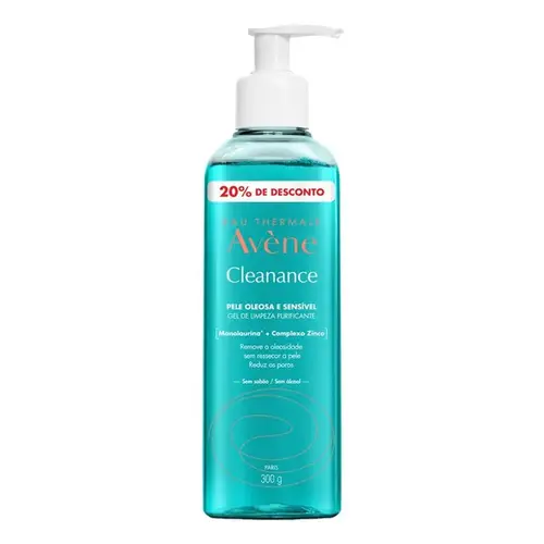 Gel de Limpeza Facial Avène Cleanance Pele Oleosa e Sensível 300ml
