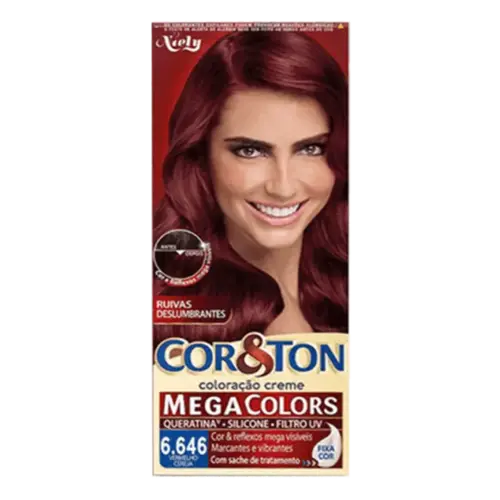 Tintura de Cabelo Cor&Ton Mega Colors 6.646 Vermelho Cereja 1 Unidade