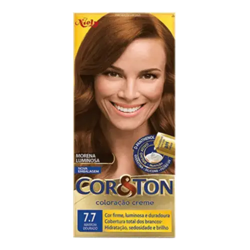 Tintura de Cabelo Cor&Ton 7.7 Marrom Dourado 1 Unidade