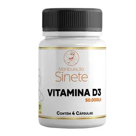 Vitamina D3 50.000UI 4 Cápsulas - Manipulação Sinete