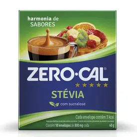 Adoçante em Pó Zero-Cal Stévia 50 Envelopes