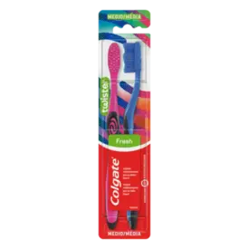 Escova Dental Twister Colgate Fresh Média - 2 Unidades
