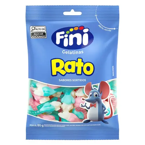 Fini Rato 80g | Bala de Gelatina Cremosa e Divertida