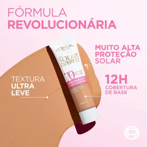 Protetor Solar Facial L’Oréal Paris Expertise Efeito Makeup FPS70 Com Cor 2.0 30g