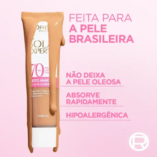 Protetor Solar Facial L’Oréal Paris Expertise Efeito Makeup FPS70 Com Cor 2.0 30g