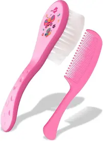 Escova e Pente para Bebê Rosa Neopan