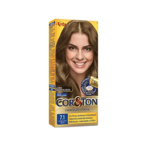 Tintura de Cabelo Cor&Ton 7.1 Louro Cinza Médio 1 Unidade