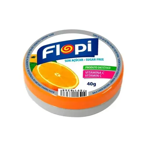 Bala Flopi Sabor Laranja - Sem Açúcar 40g