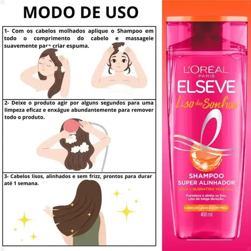 Shampoo Elseve Liso Dos Sonhos Super Alinhador 400ml