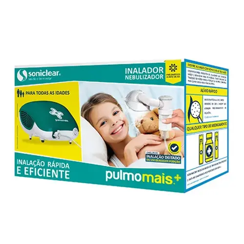 Inalador e Nebulizador Pneumático a Jato de Ar Pulmomais - Soniclear - 1 Unidade