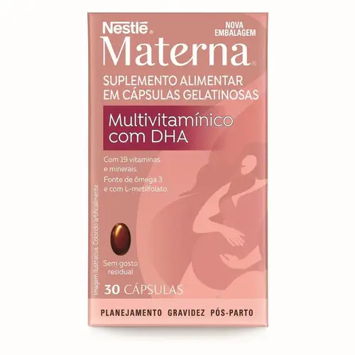Suplemento Alimentar Adulto Materna Multivitamínico Com DHA 30 Cápsulas