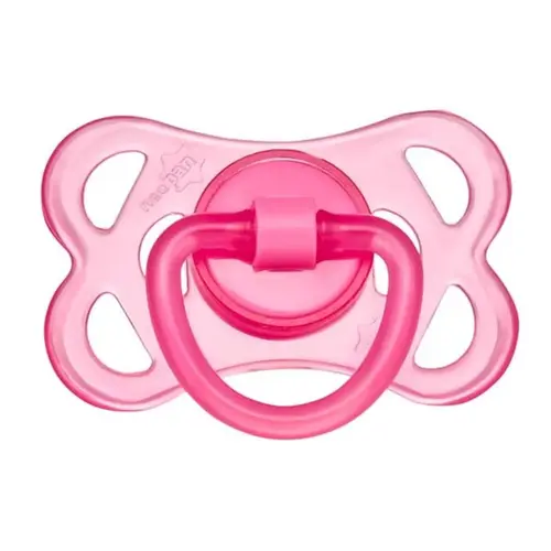 Chupeta Neopan Rosa Borboleta Neon Silicone Bico Ortodôntico Nº2 +6 Meses - 1 Unidade