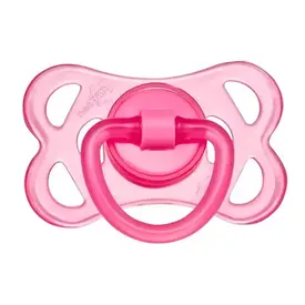 Chupeta Neopan Rosa Borboleta Neon Silicone Bico Ortodôntico Nº2 +6 Meses - 1 Unidade