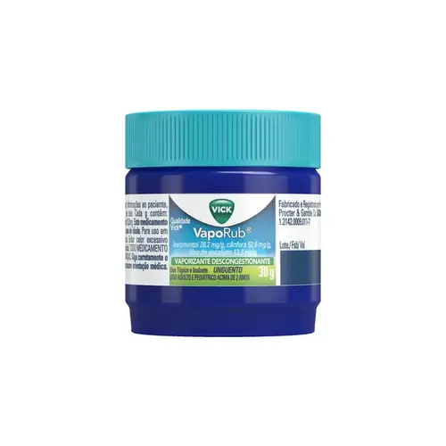 Vick VapoRub 30g - Uso Tópico ou Inalatório