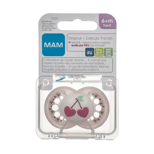 Chupeta MAM Original Coleção Trends Rosa Silicone Bico Ortodôntico Nº1 0-6 Meses - 1 Unidade